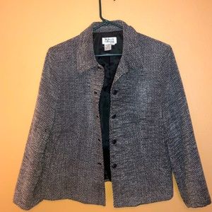 Striking black & white pattern satin lined blazer